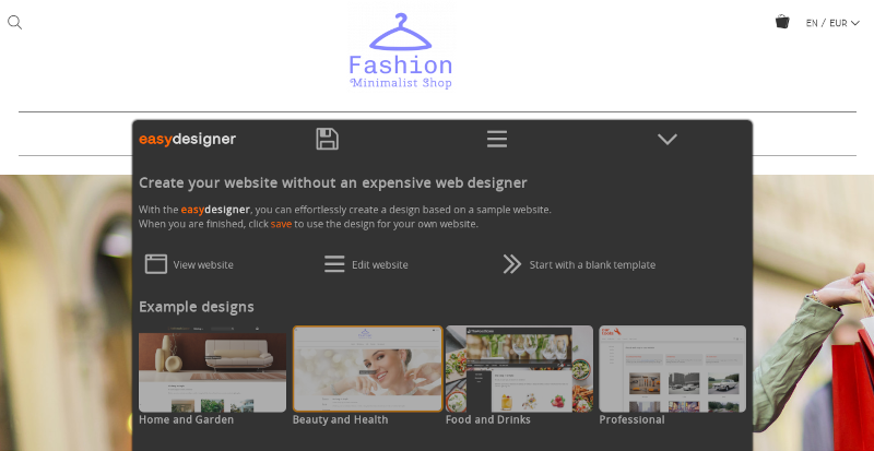 Schermopname van de Easy Designer